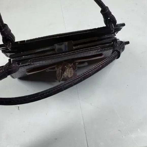 Vintage Badgley Mischka Clutch Red Leather Croc - Picture 5 of 10